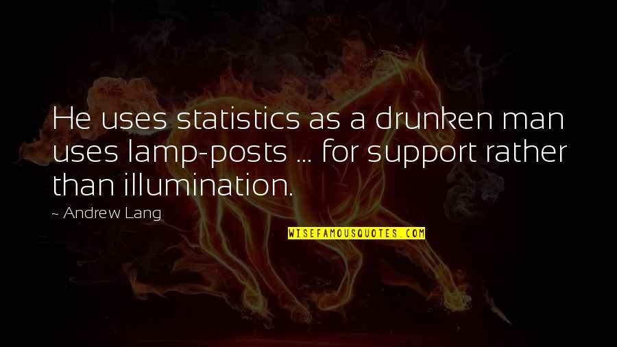 G Th S Jelent Se Quotes By Andrew Lang: He uses statistics as a drunken man uses