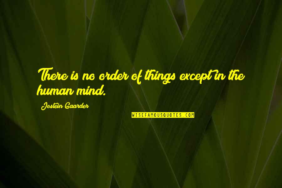 Gaarder Quotes By Jostein Gaarder: There is no order of things except in