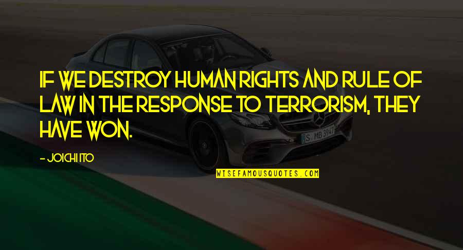 Gabalish Quotes By Joichi Ito: If we destroy human rights and rule of Gabalish Quotes By Joichi Ito: If we destroy human rights and rule of