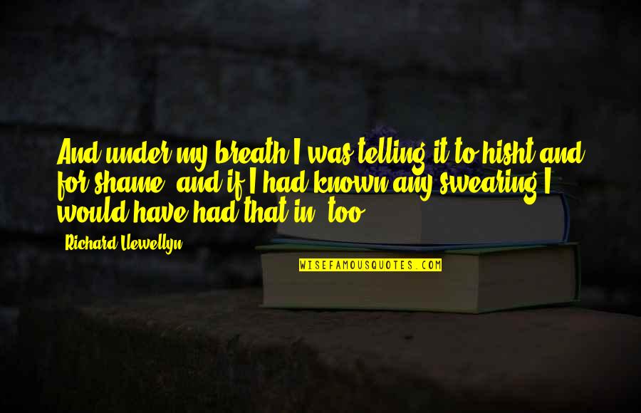 Gabe Lewis Quotes By Richard Llewellyn: And under my breath I was telling it