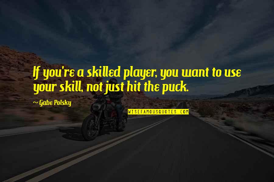 Gabe Quotes By Gabe Polsky: If you're a skilled player, you want to