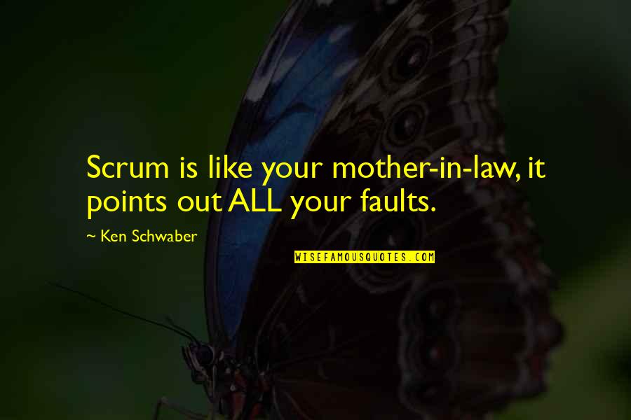 Gabrialla Handbag Quotes By Ken Schwaber: Scrum is like your mother-in-law, it points out