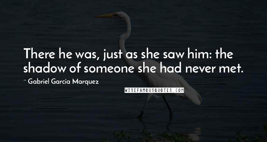 Gabriel Garcia Marquez quotes: There he was, just as she saw him: the shadow of someone she had never met.