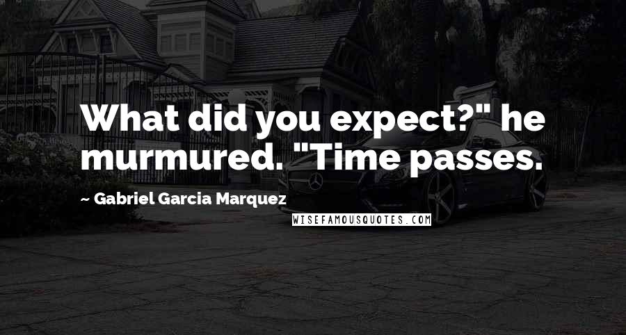 Gabriel Garcia Marquez quotes: What did you expect?" he murmured. "Time passes.