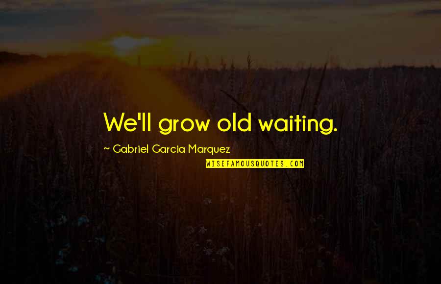 Gabriel Garcia Quotes By Gabriel Garcia Marquez: We'll grow old waiting.
