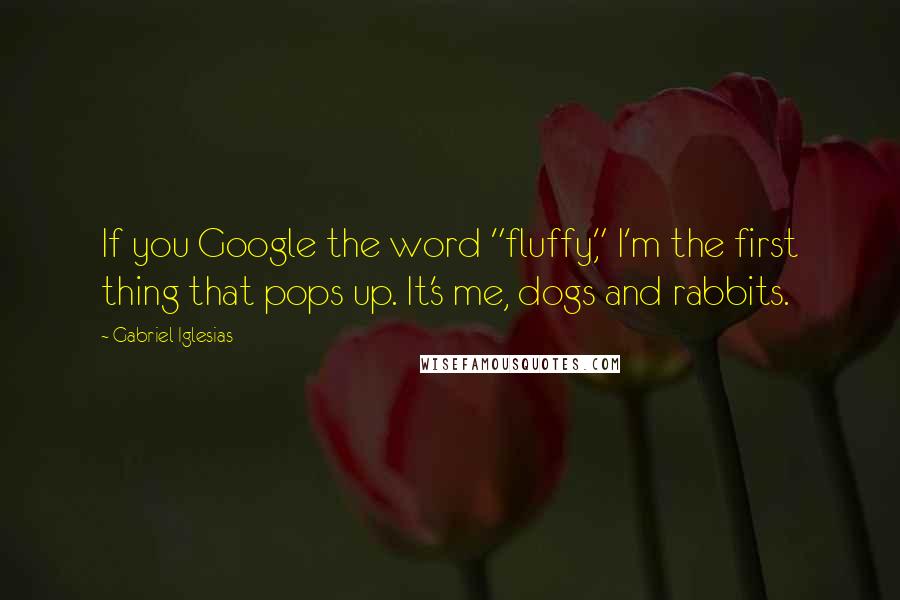 Gabriel Iglesias quotes: If you Google the word "fluffy," I'm the first thing that pops up. It's me, dogs and rabbits.