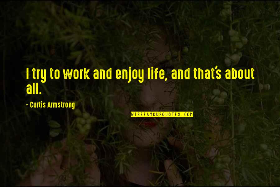 Gabriel Lasker Quotes By Curtis Armstrong: I try to work and enjoy life, and
