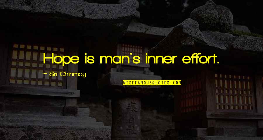 Gabriel Laub Quotes By Sri Chinmoy: Hope is man's inner effort.