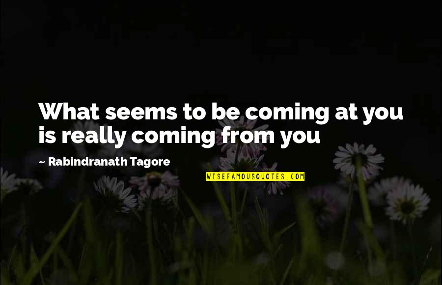 Gabrielino Clothing Quotes By Rabindranath Tagore: What seems to be coming at you is