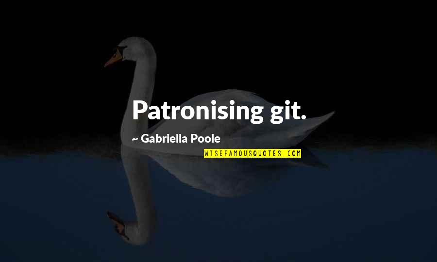 Gabriella Quotes By Gabriella Poole: Patronising git.