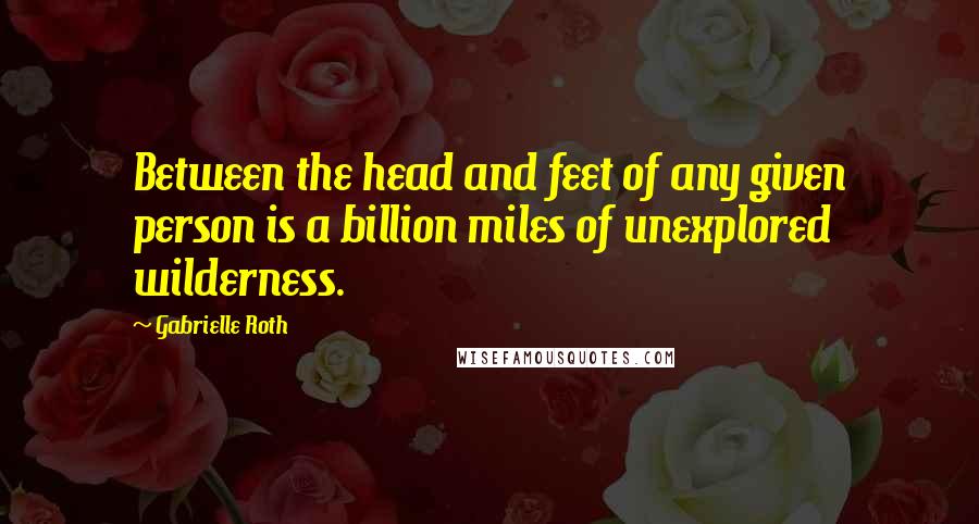 Gabrielle Roth quotes: Between the head and feet of any given person is a billion miles of unexplored wilderness.