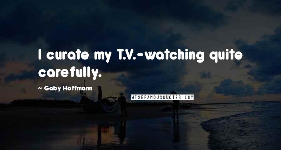 Gaby Hoffmann quotes: I curate my T.V.-watching quite carefully.