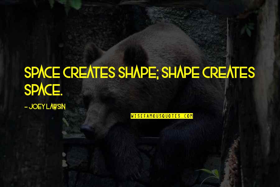 Gaelic Fighting Quotes By Joey Lawsin: Space creates shape; Shape creates space.