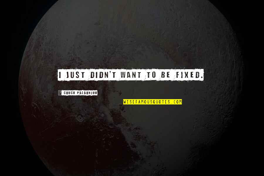 Gaetano Quotes By Chuck Palahniuk: I just didn't want to be fixed. Gaetano Quotes By Chuck Palahniuk: I just didn't want to be fixed.