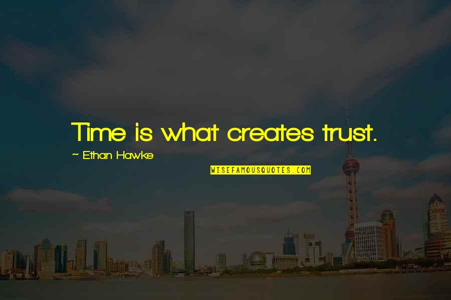 Gag Gift Quotes By Ethan Hawke: Time is what creates trust.