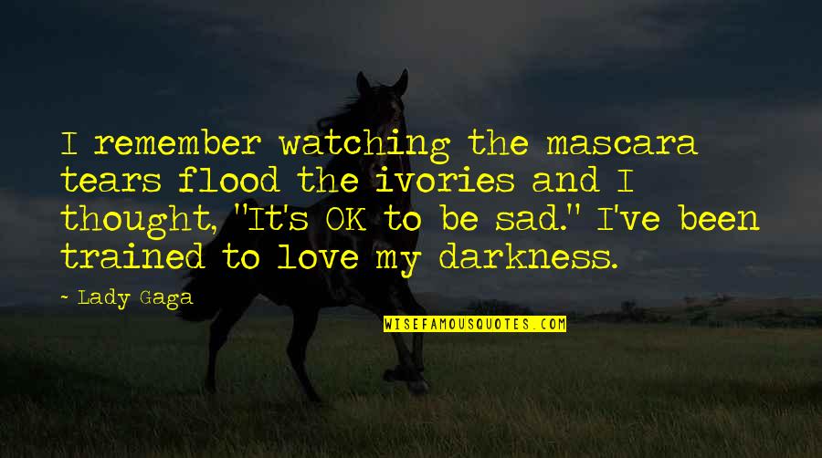 Gagamba For Sale Quotes By Lady Gaga: I remember watching the mascara tears flood the Gagamba For Sale Quotes By Lady Gaga: I remember watching the mascara tears flood the