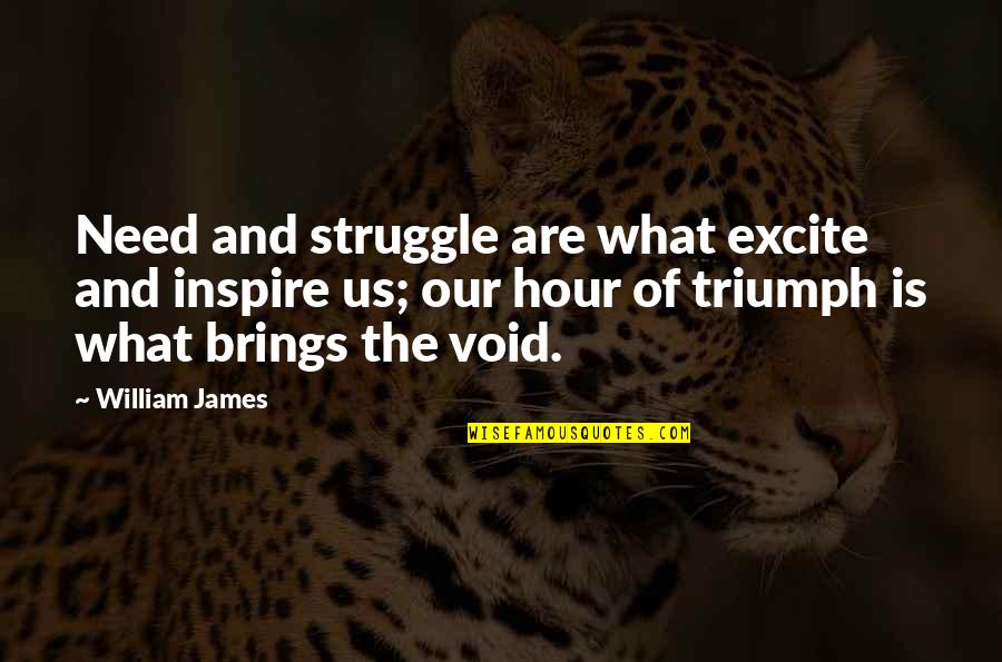Gaikwad Dana Quotes By William James: Need and struggle are what excite and inspire