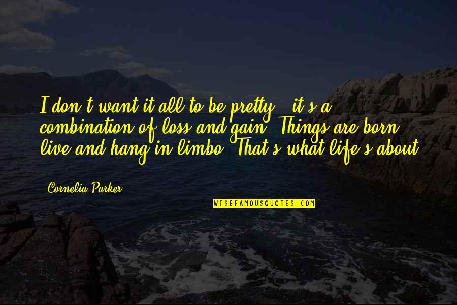 Gain And Loss Quotes By Cornelia Parker: I don't want it all to be pretty