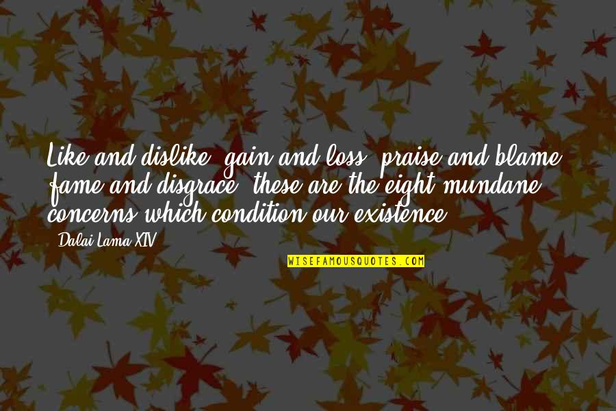 Gain And Loss Quotes By Dalai Lama XIV: Like and dislike, gain and loss, praise and