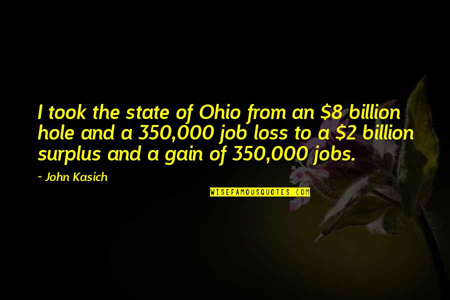 Gain And Loss Quotes By John Kasich: I took the state of Ohio from an