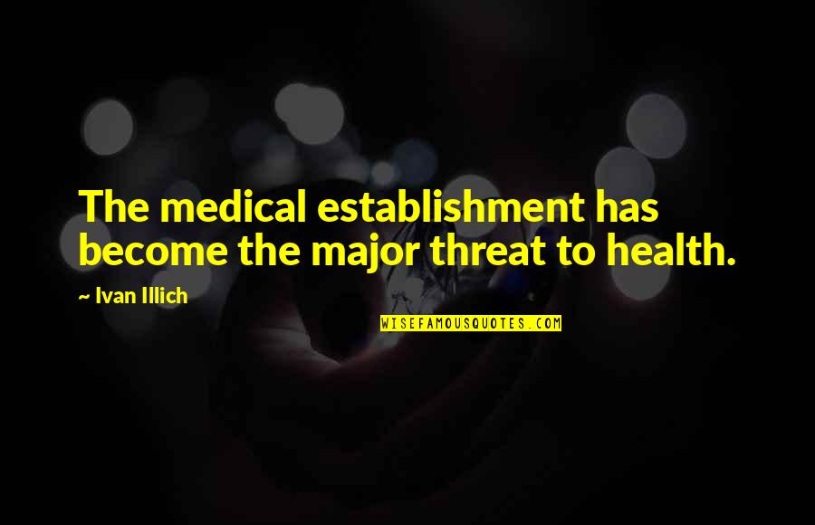 Gaining Strength From Pain Quotes By Ivan Illich: The medical establishment has become the major threat
