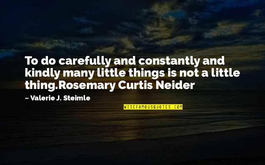Gair Quotes By Valerie J. Steimle: To do carefully and constantly and kindly many Gair Quotes By Valerie J. Steimle: To do carefully and constantly and kindly many