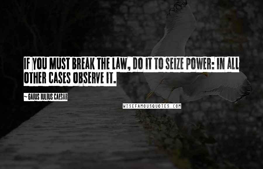 Gaius Iulius Caesar quotes: If you must break the law, do it to seize power: in all other cases observe it.