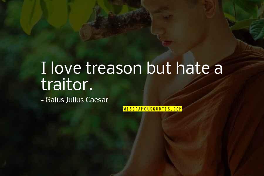 Gaius Julius Caesar Quotes By Gaius Julius Caesar: I love treason but hate a traitor.