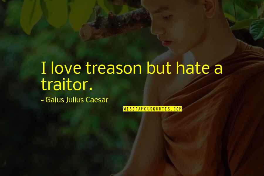 Gaius Quotes By Gaius Julius Caesar: I love treason but hate a traitor.