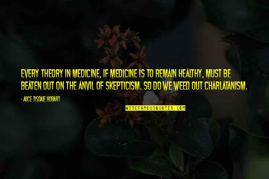 Gakishan Quotes By Alice Tisdale Hobart: Every theory in medicine, if medicine is to Gakishan Quotes By Alice Tisdale Hobart: Every theory in medicine, if medicine is to