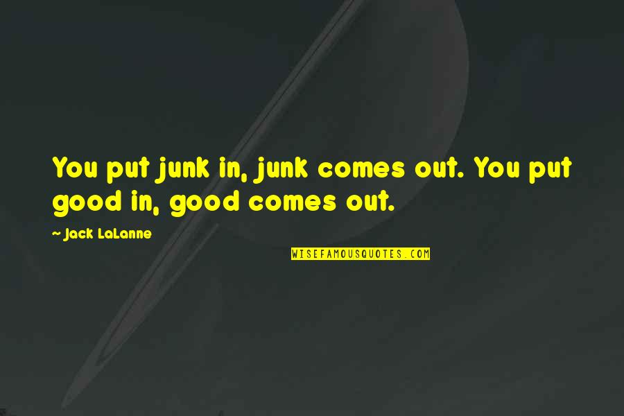 Galacticos Quotes By Jack LaLanne: You put junk in, junk comes out. You