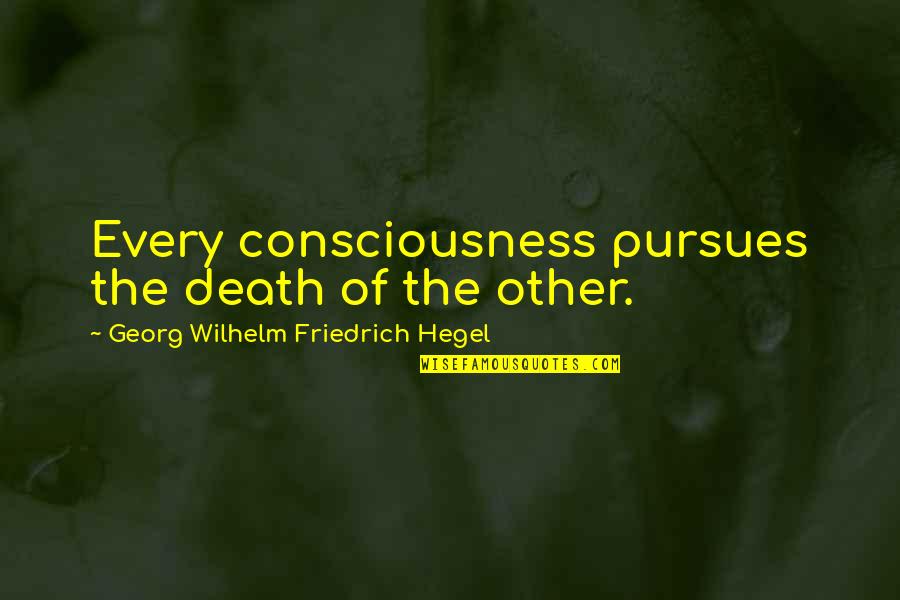 Galagos Monkey Quotes By Georg Wilhelm Friedrich Hegel: Every consciousness pursues the death of the other.