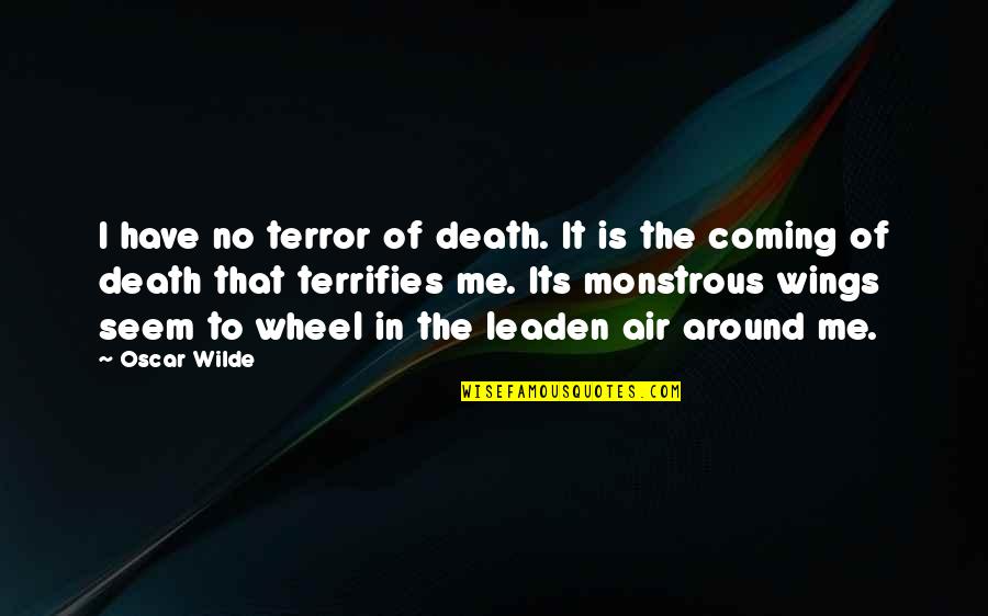 Galanakis Shipping Quotes By Oscar Wilde: I have no terror of death. It is