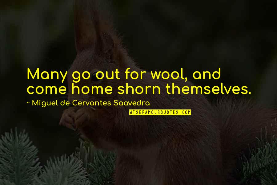 Galaxia Quotes By Miguel De Cervantes Saavedra: Many go out for wool, and come home