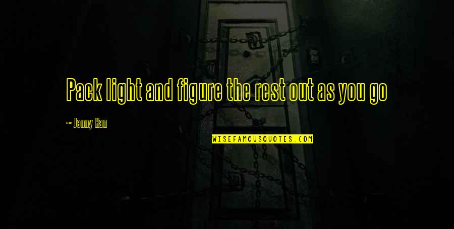 Galbiati Srl Quotes By Jenny Han: Pack light and figure the rest out as Galbiati Srl Quotes By Jenny Han: Pack light and figure the rest out as