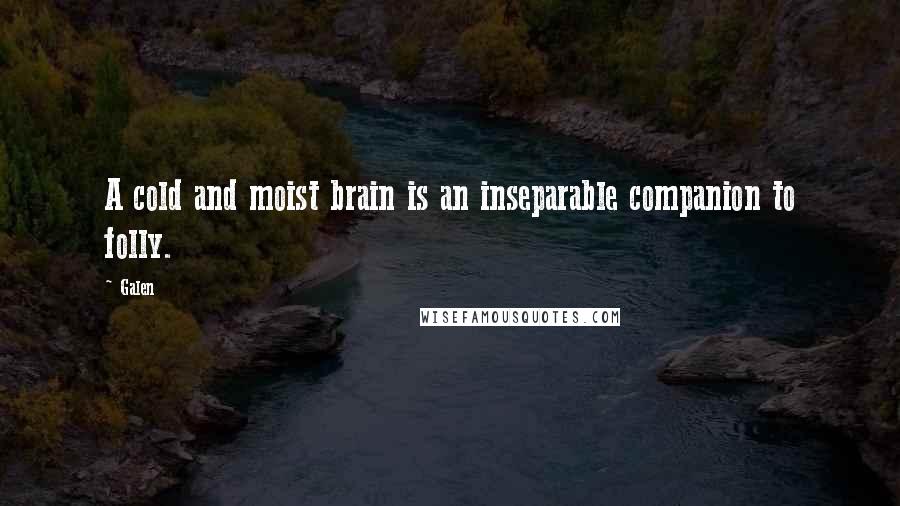 Galen quotes: A cold and moist brain is an inseparable companion to folly.