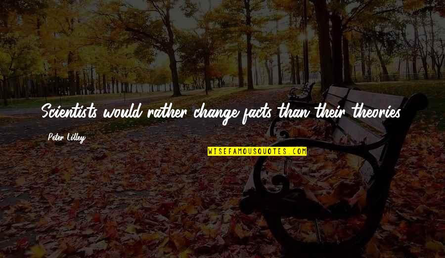 Galgo Expendables 3 Quotes By Peter Lilley: Scientists would rather change facts than their theories.