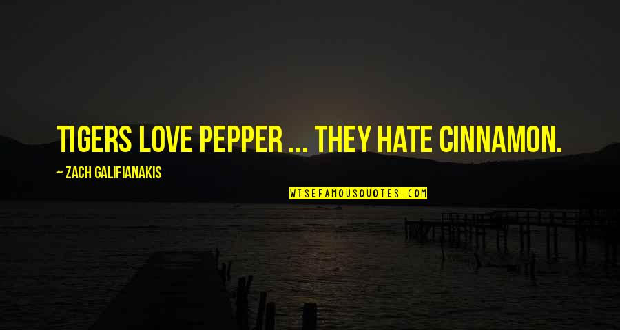 Galifianakis Zach Quotes By Zach Galifianakis: Tigers love pepper ... they hate cinnamon.