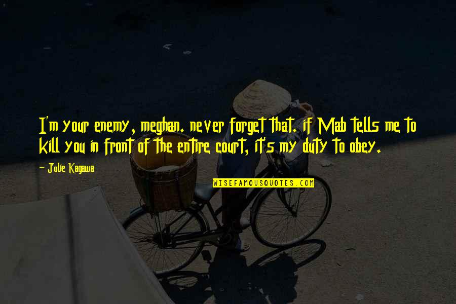 Galileo Pendulum Quotes By Julie Kagawa: I'm your enemy, meghan. never forget that. if