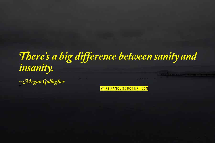 Gallagher's Quotes By Megan Gallagher: There's a big difference between sanity and insanity.