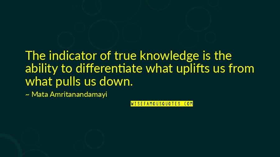 Galliard Font Quotes By Mata Amritanandamayi: The indicator of true knowledge is the ability