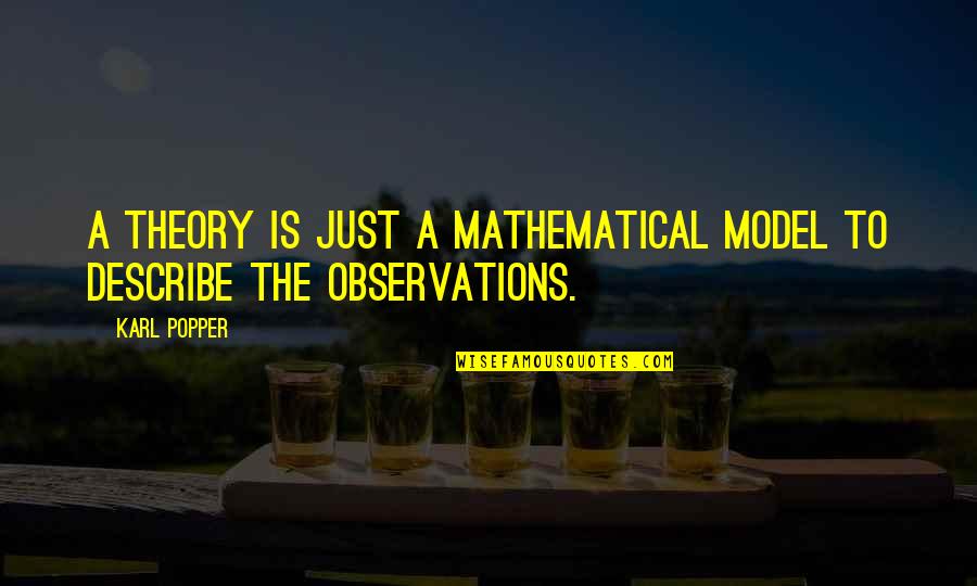 Gallimore Elementary Quotes By Karl Popper: A theory is just a mathematical model to