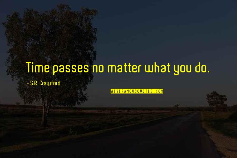 Gallner Precision Quotes By S.R. Crawford: Time passes no matter what you do.