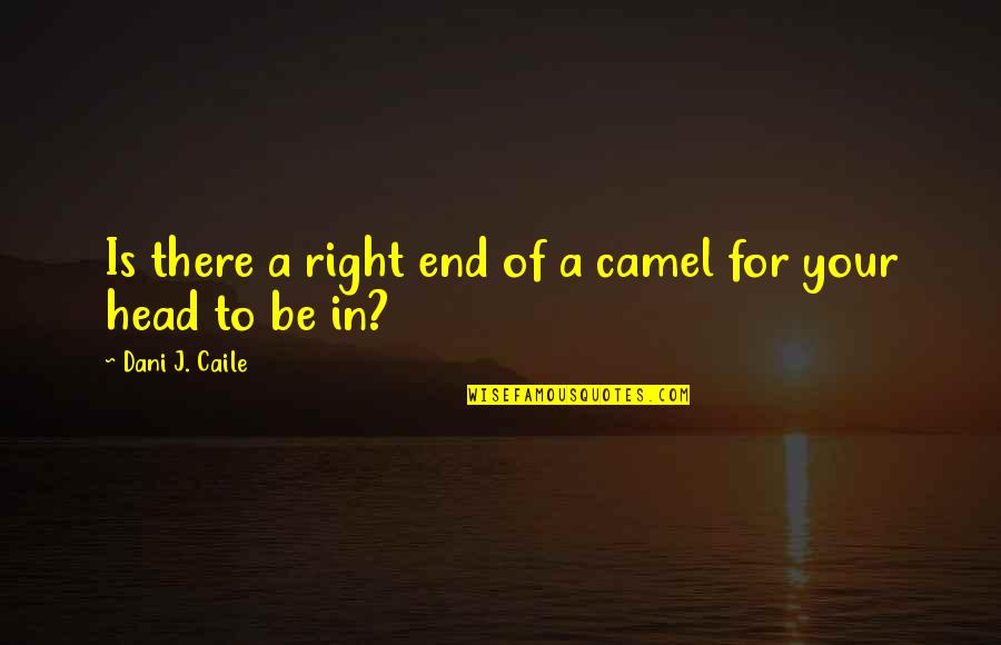 Galoot Synonym Quotes By Dani J. Caile: Is there a right end of a camel