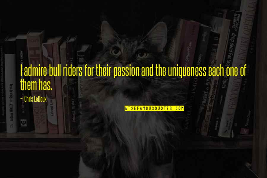 Galtier Brave Quotes By Chris LeDoux: I admire bull riders for their passion and