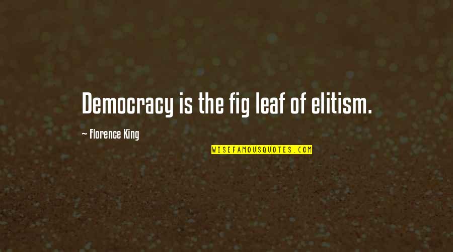 Galvanized Quotes By Florence King: Democracy is the fig leaf of elitism.