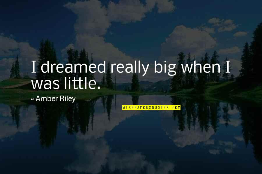 Galvanizing Quotes By Amber Riley: I dreamed really big when I was little.