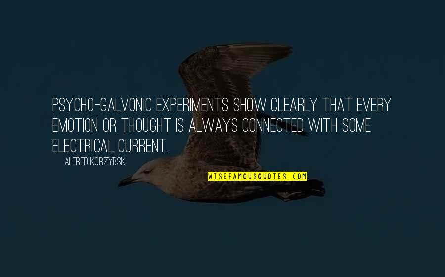 Galvonic Quotes By Alfred Korzybski: Psycho-galvonic experiments show clearly that every emotion or