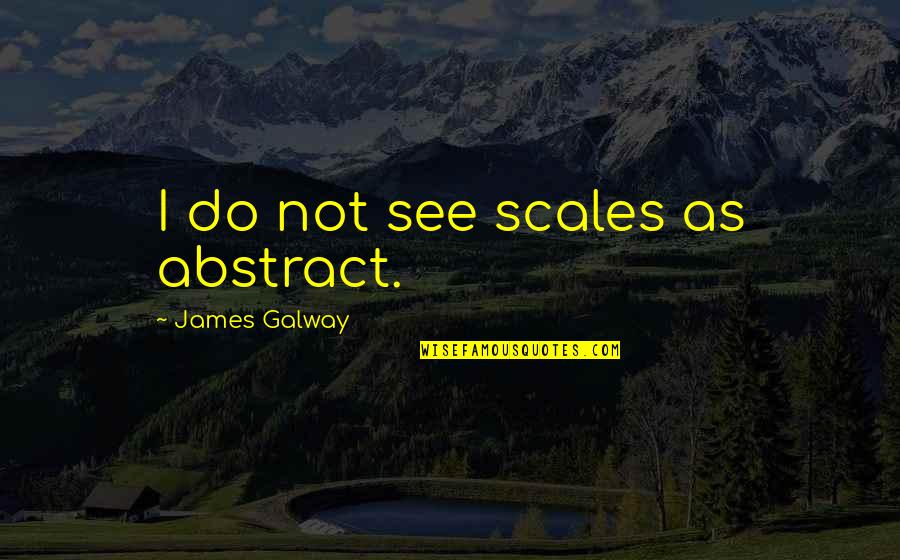 Galway Quotes By James Galway: I do not see scales as abstract.