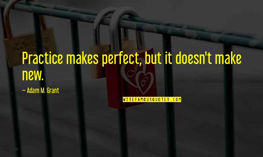 Gamal Hamdan Quotes By Adam M. Grant: Practice makes perfect, but it doesn't make new.